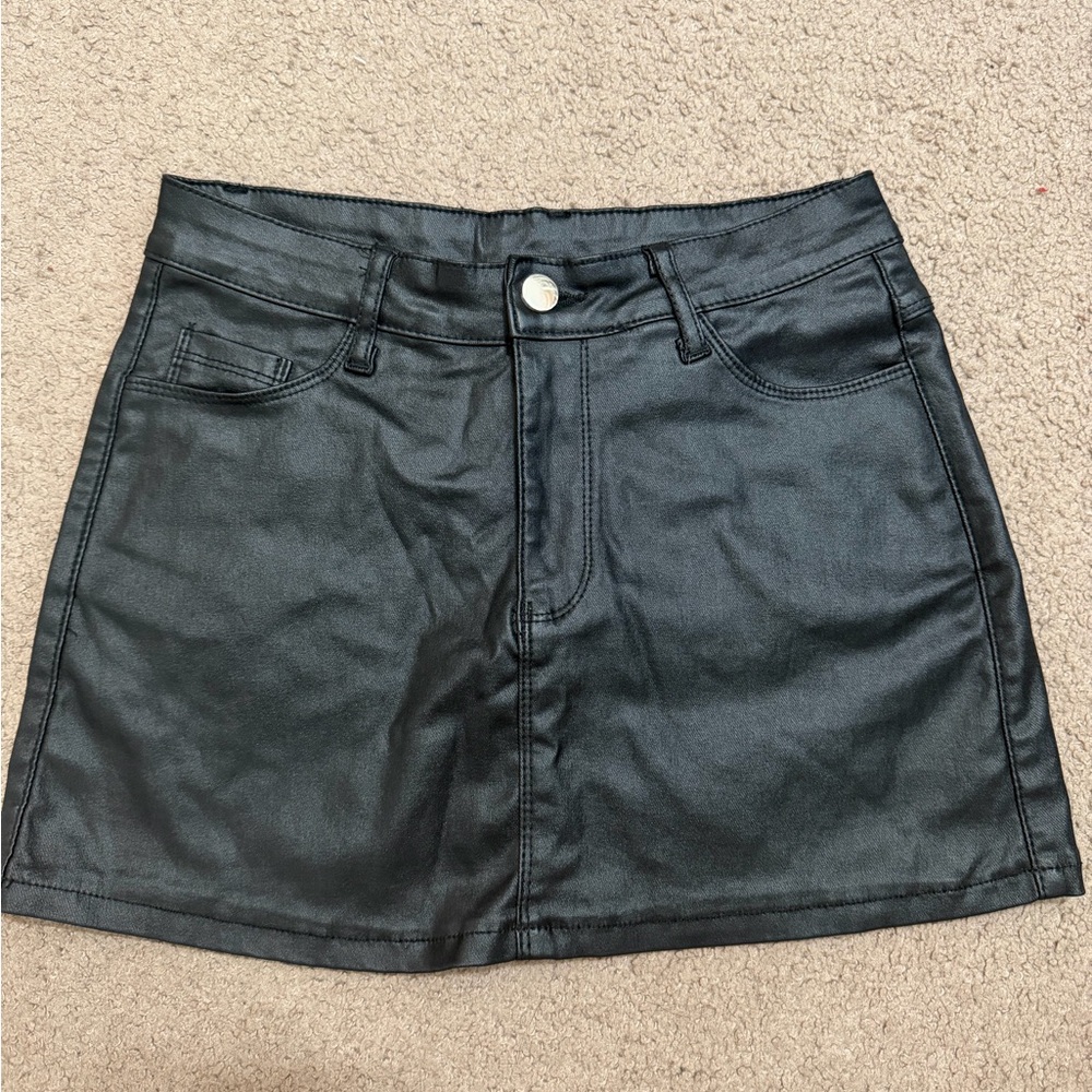 Black Leather Mini Skirt